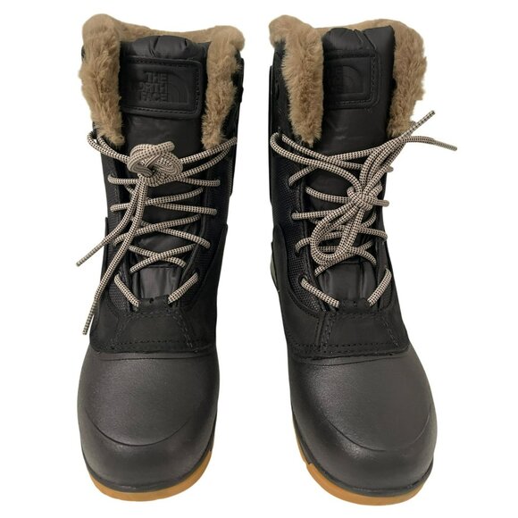 The North Face Waterproof Shellista IV Black Winter Boots Faux Fur Size 8 NEW - Picture 2 of 11